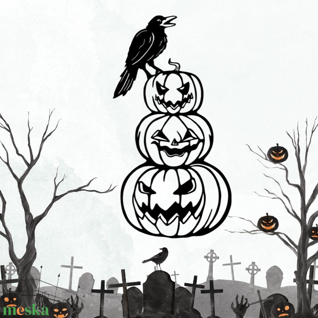 Halloween tök matrica - otthon & életmód - dekoráció - halloween - halloweeni dekoráció - Meska.hu