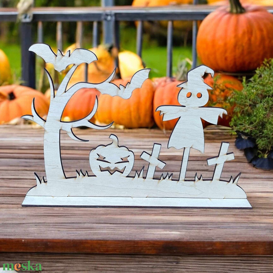 Natúr fa, talpas Halloween dekoráció, madárijesztő - otthon & életmód - dekoráció - halloween - halloweeni dekoráció - Meska.hu