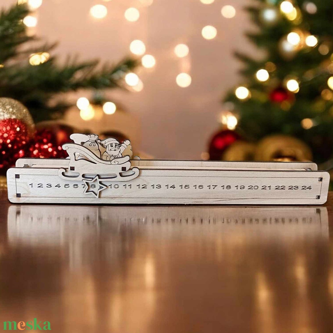 Karácsonyi mikulásos visszaszámláló - karácsony - adventi díszek - adventi naptár - Meska.hu