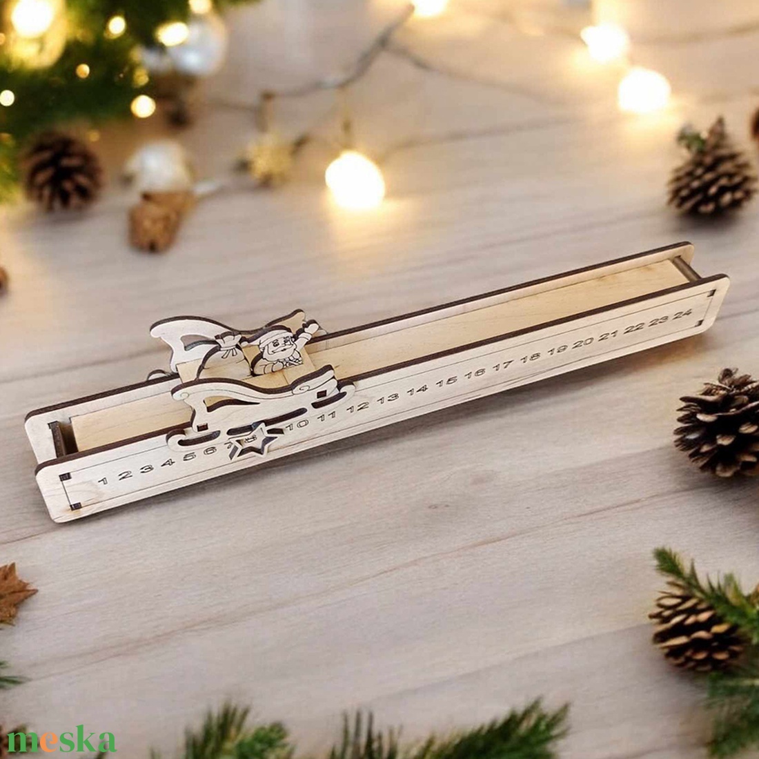 Karácsonyi mikulásos visszaszámláló - karácsony - adventi díszek - adventi naptár - Meska.hu