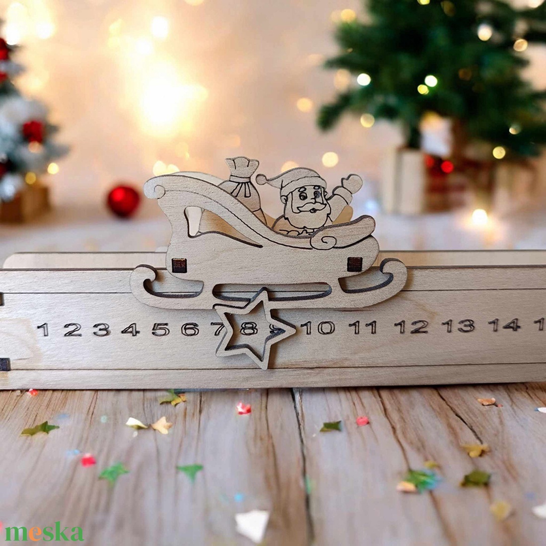 Karácsonyi mikulásos visszaszámláló - karácsony - adventi díszek - adventi naptár - Meska.hu