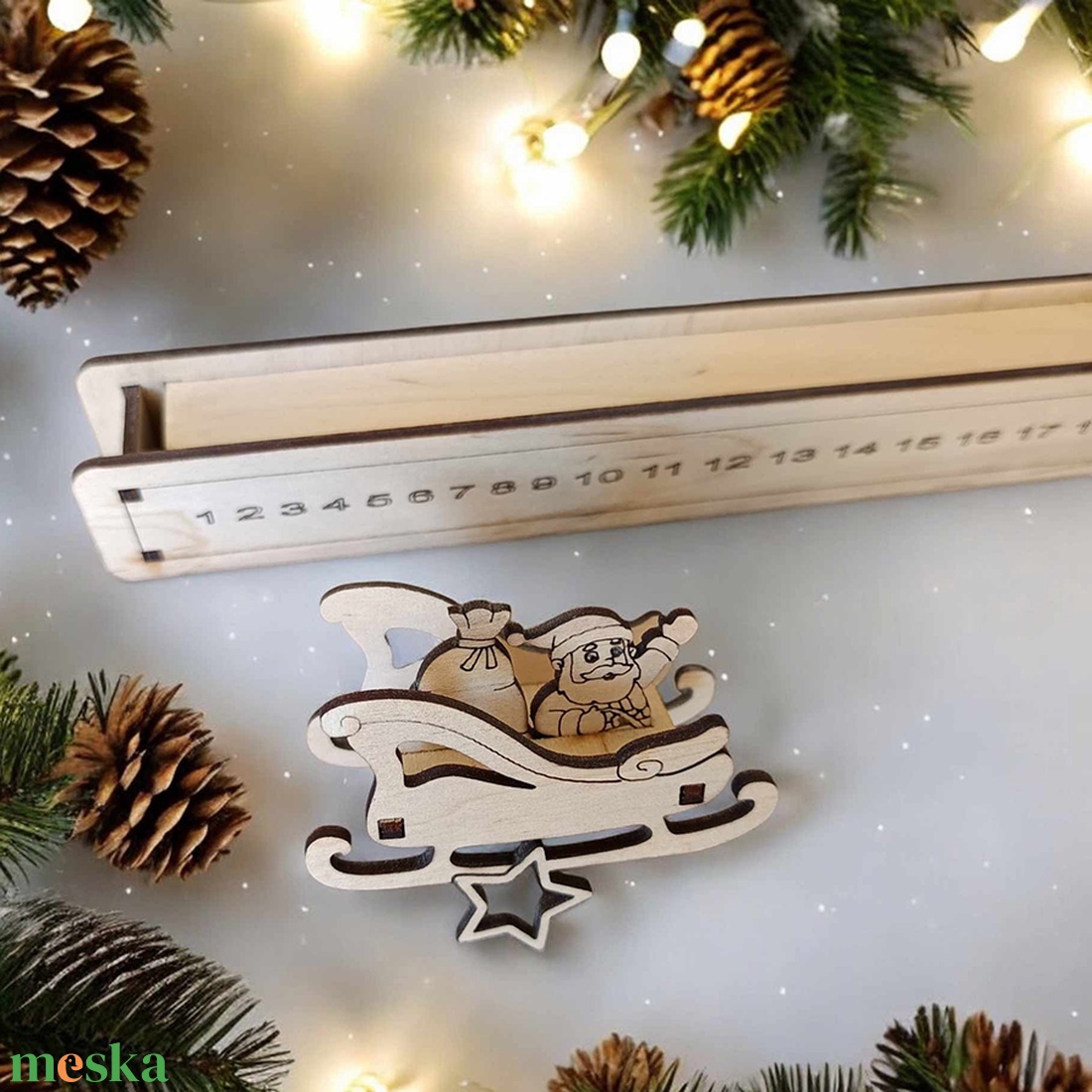 Karácsonyi mikulásos visszaszámláló - karácsony - adventi díszek - adventi naptár - Meska.hu