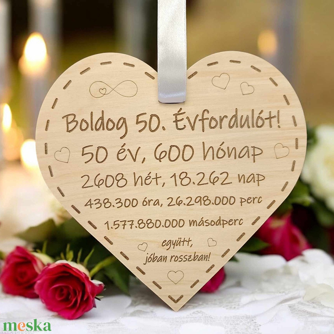 Házassági évfordulós ajándék - szív - otthon & életmód - dekoráció - kép & falikép - fából készült kép - Meska.hu