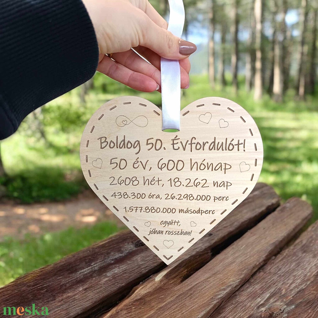 Házassági évfordulós ajándék - szív - otthon & életmód - dekoráció - kép & falikép - fából készült kép - Meska.hu