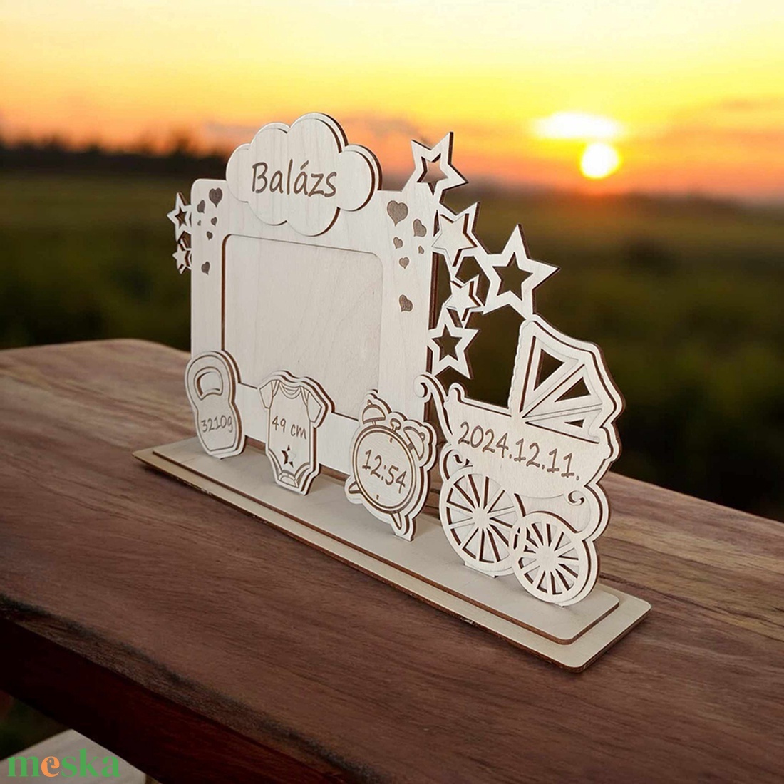 Baba képkeret születési adatokkal - otthon & életmód - babaszoba, gyerekszoba - babaszoba kép - Meska.hu