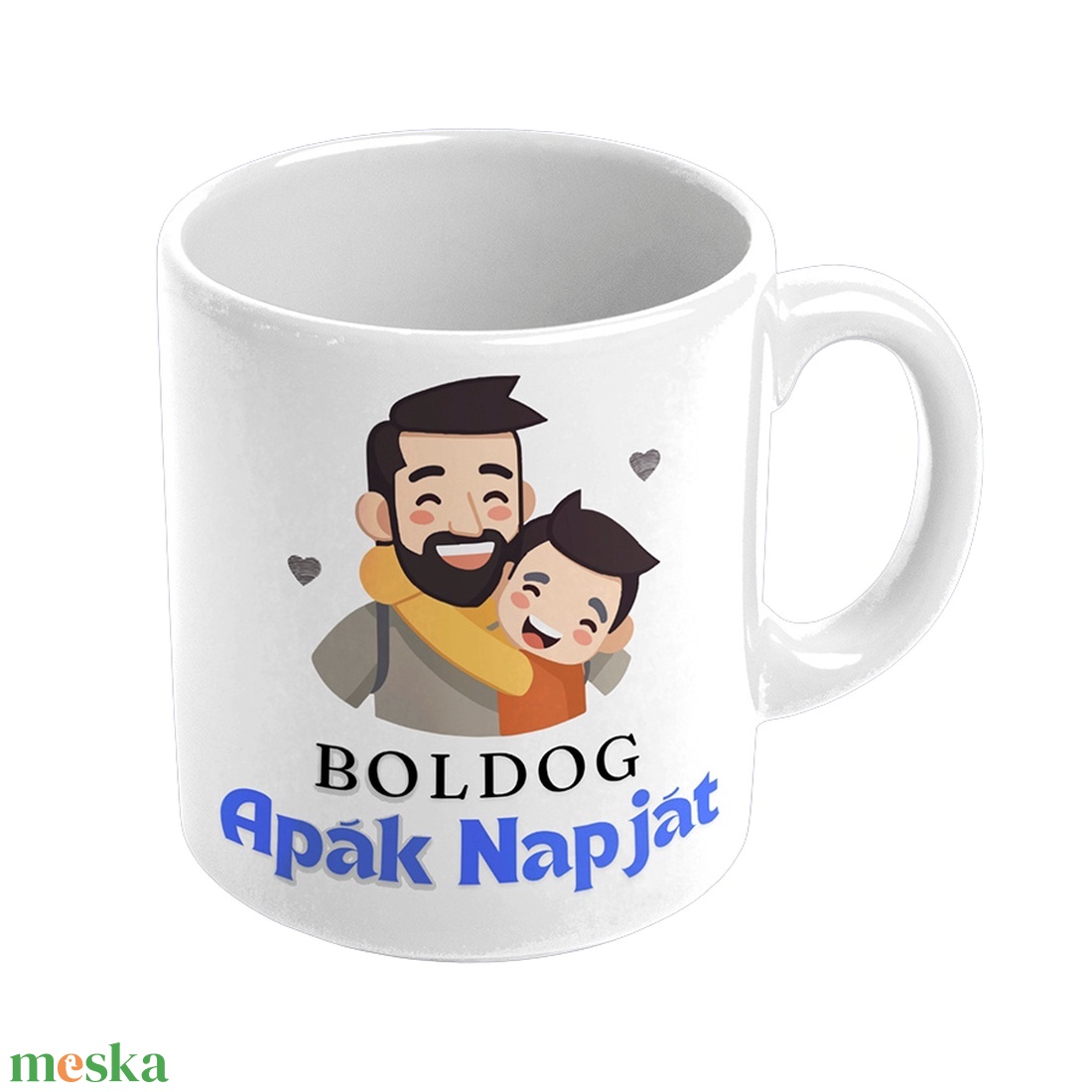 Apák napi bögre, apa és fia grafikával - otthon & életmód - konyhafelszerelés, tálalás - tálalás - bögre & csésze - Meska.hu