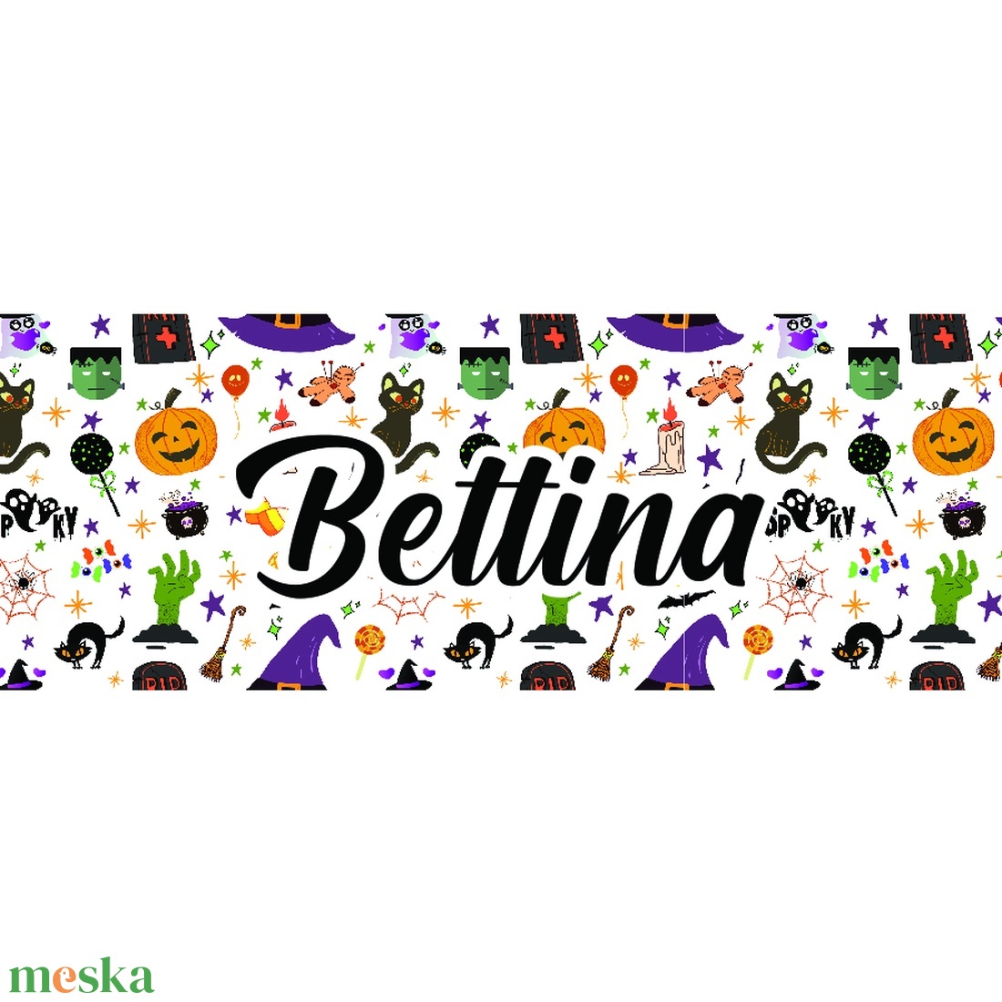 Halloween bögre - apró mintákkal - egyedi névvel - otthon & életmód - konyhafelszerelés, tálalás - tálalás - bögre & csésze - Meska.hu