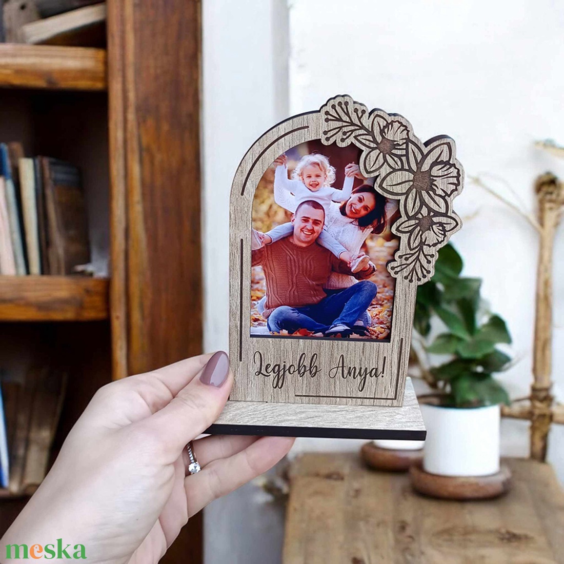 Legjobb Anya - virágos képkeret fából - otthon & életmód - dekoráció - kép & falikép - képkeret - Meska.hu