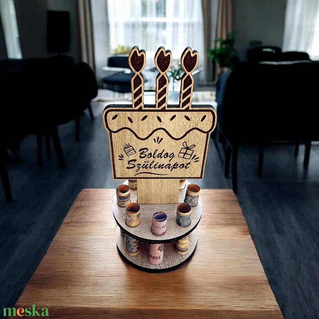 Szülinapi pénztartó torta - otthon & életmód - papír, írószer - ajándékozás kellékei - pénzátadó doboz - Meska.hu
