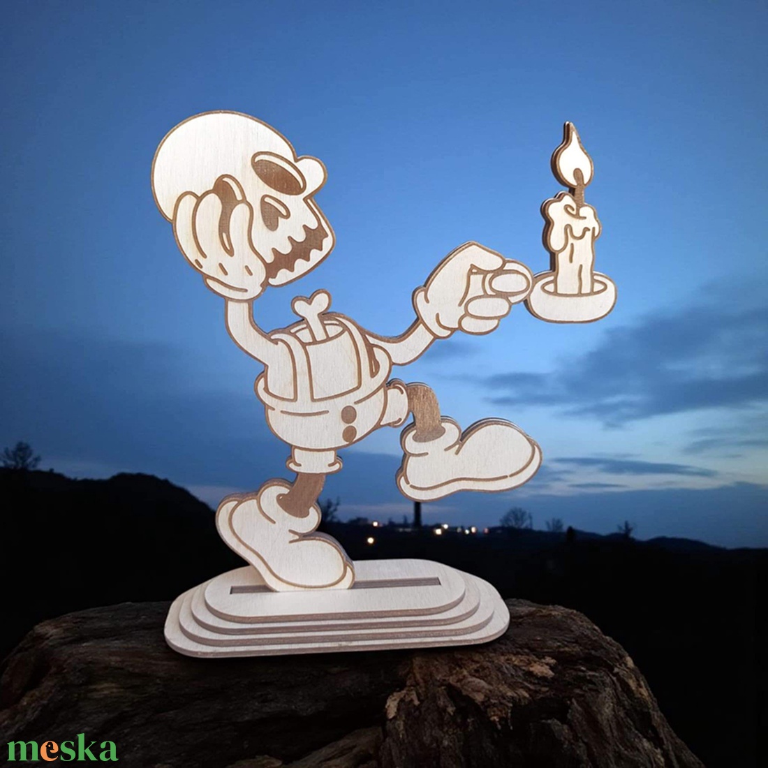 Gravírozott csontváz dekoráció - otthon & életmód - dekoráció - halloween - halloweeni asztaldísz - Meska.hu