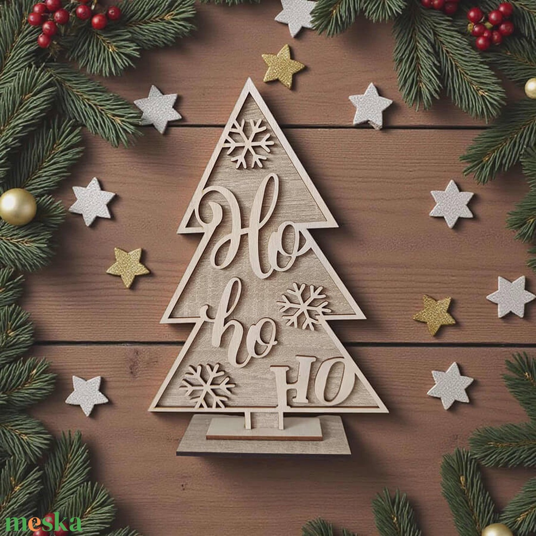 Ho-ho-ho karácsonyfa - karácsony - adventi díszek - adventi asztaldísz - Meska.hu