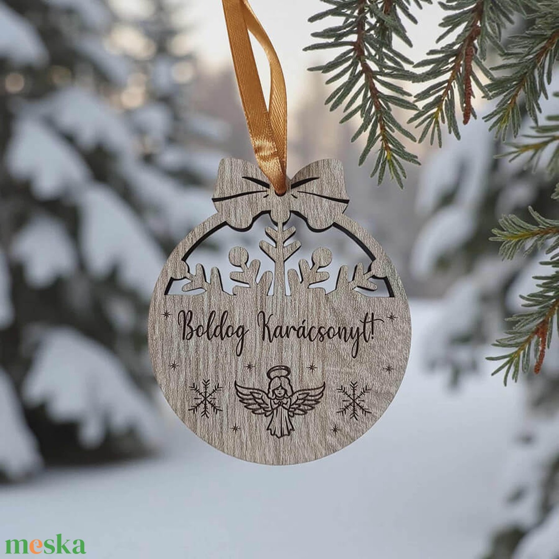 Gravírozott karácsonyfadísz - angyal - karácsony - karácsonyi lakásdekoráció - karácsonyfadíszek - Meska.hu