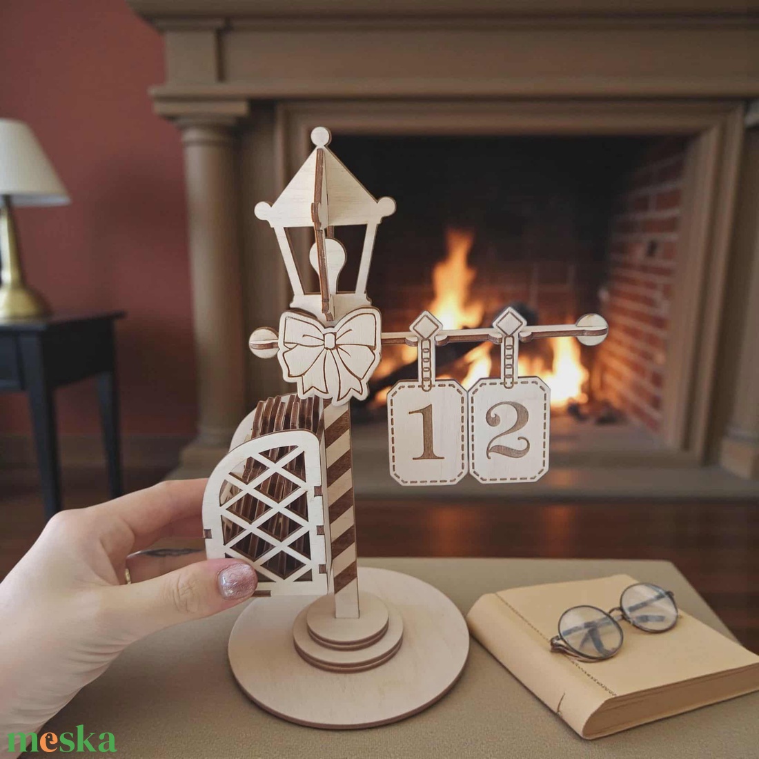 Adventi visszaszámláló - kandeláber - karácsony - adventi díszek - adventi naptár - Meska.hu