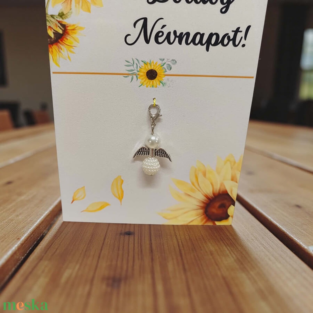 Szerencsehozó angyalka ajándékkártyával - névnapra - táska & tok - kulcstartó & táskadísz - kulcstartó - Meska.hu