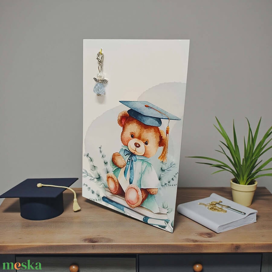 Szerencsehozó angyalka ajándékkártyával - ballagásra - macis - táska & tok - kulcstartó & táskadísz - kulcstartó - Meska.hu