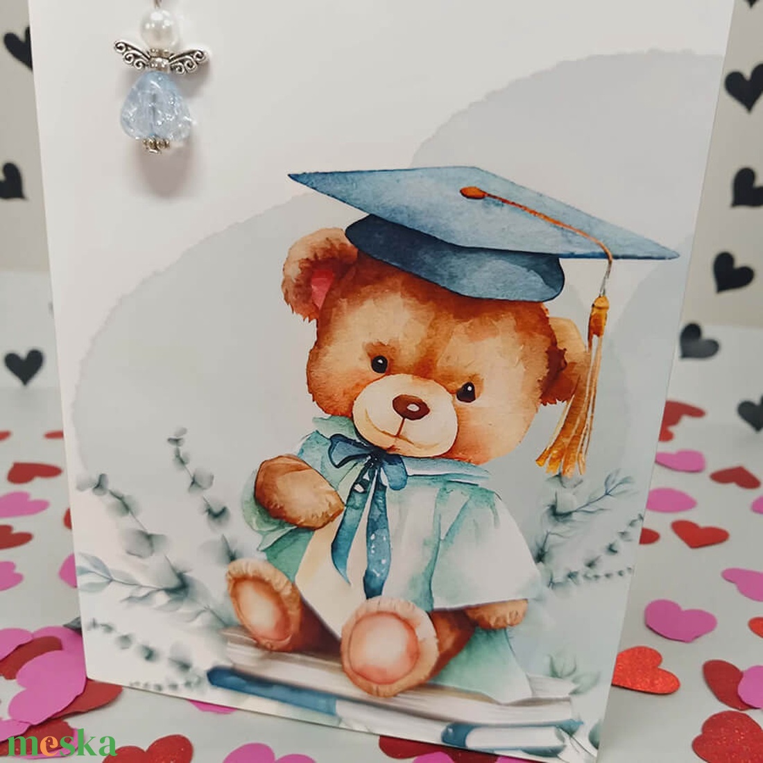 Szerencsehozó angyalka ajándékkártyával - ballagásra - macis - táska & tok - kulcstartó & táskadísz - kulcstartó - Meska.hu