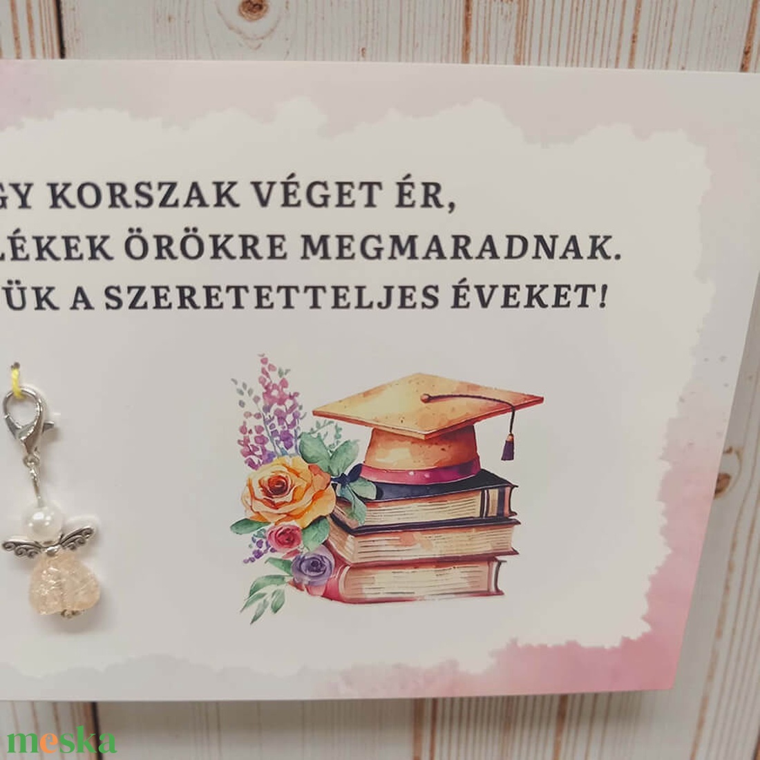 Szerencsehozó angyalka ajándékkártyával - ballagásra - idézettel - táska & tok - kulcstartó & táskadísz - kulcstartó - Meska.hu