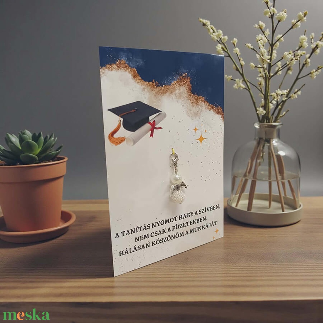 Szerencsehozó angyalka ajándékkártyával - ballagásra - kalap - táska & tok - kulcstartó & táskadísz - kulcstartó - Meska.hu