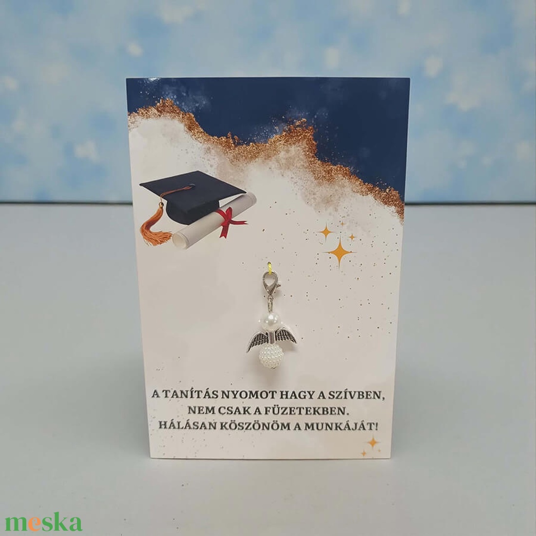 Szerencsehozó angyalka ajándékkártyával - ballagásra - kalap - táska & tok - kulcstartó & táskadísz - kulcstartó - Meska.hu
