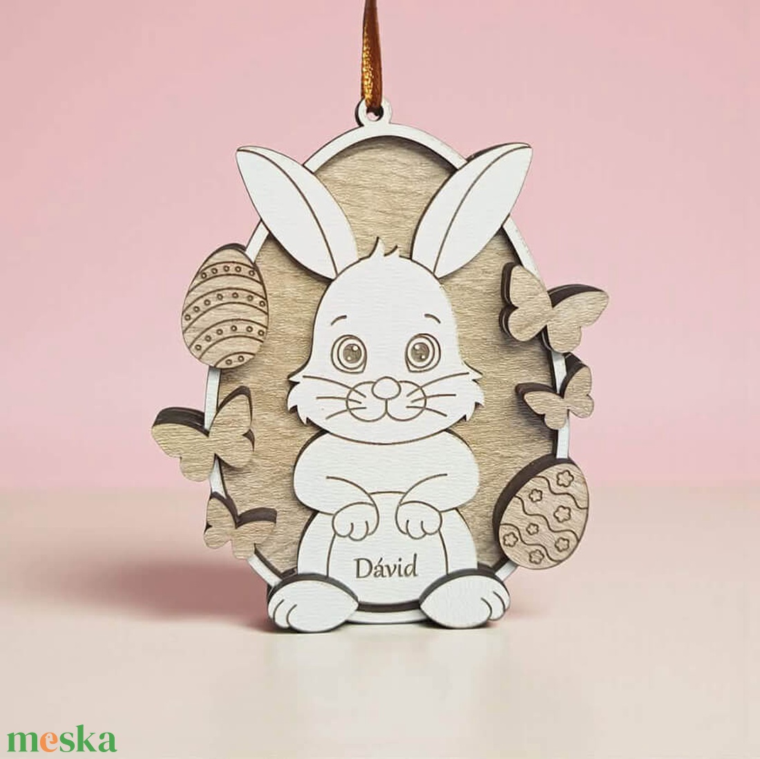 Egyedi húsvéti ajándék - nyuszi - ünnepi díszek, dekorációk - húsvéti díszek és dekorációk - húsvéti tojásfadíszek - Meska.hu