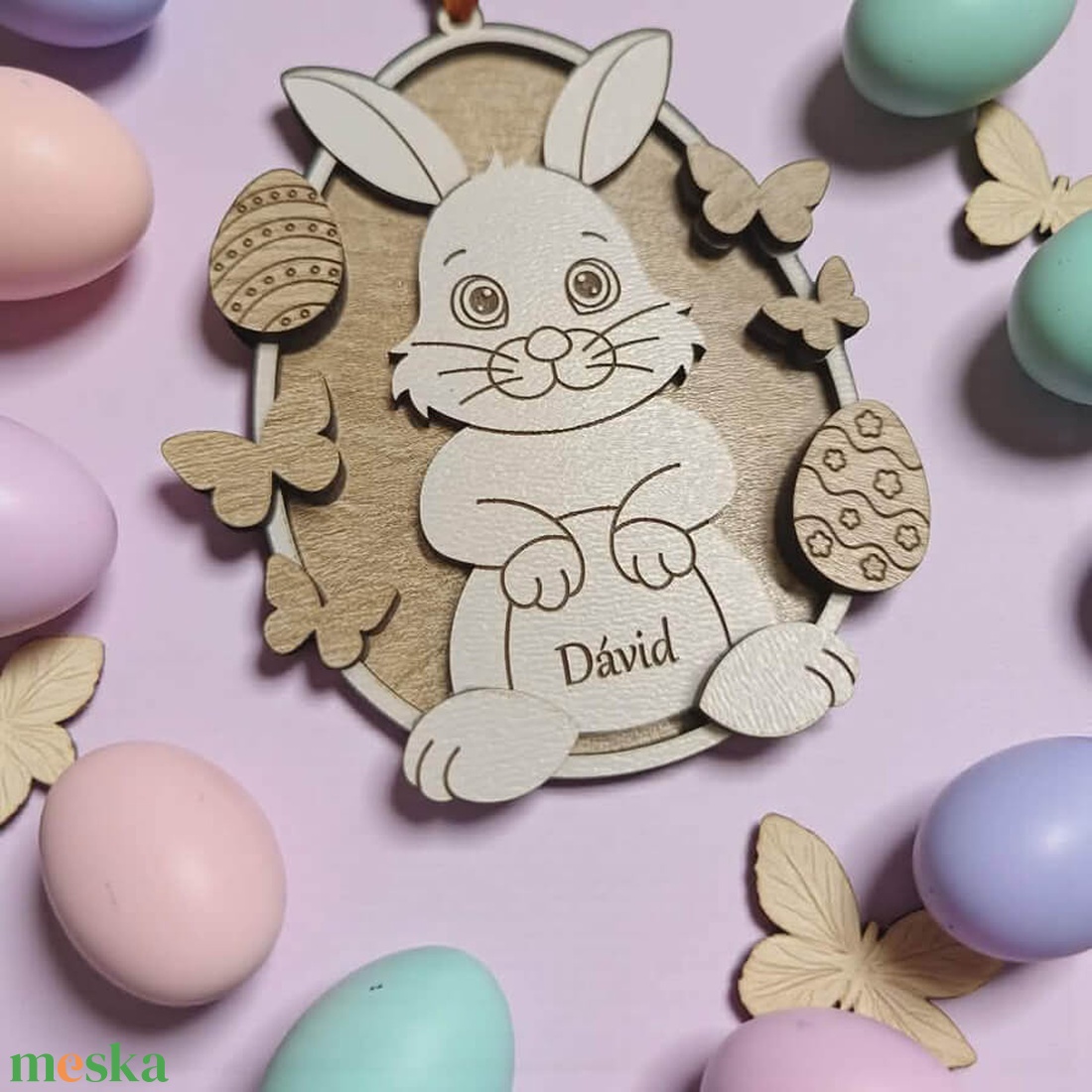 Egyedi húsvéti ajándék - nyuszi - ünnepi díszek, dekorációk - húsvéti díszek és dekorációk - húsvéti tojásfadíszek - Meska.hu