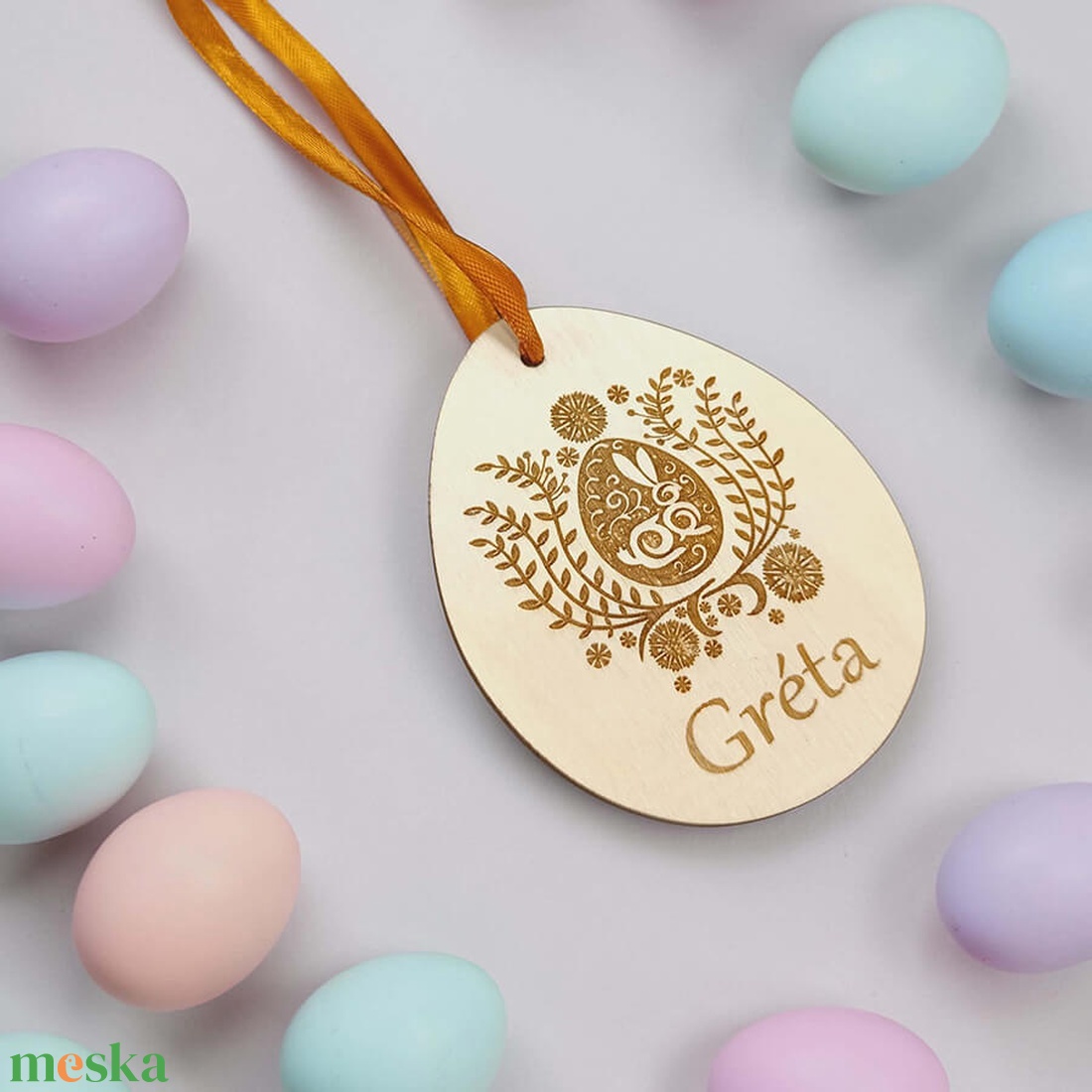 Neves gravírozott húsvéti tojás - ünnepi díszek, dekorációk - húsvéti díszek és dekorációk - húsvéti tojásfadíszek - Meska.hu