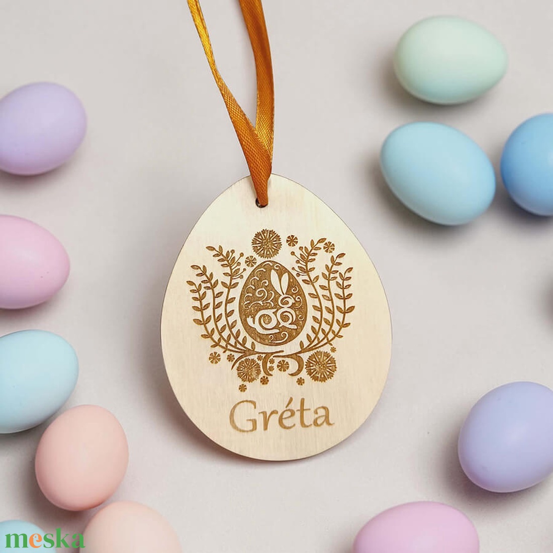 Neves gravírozott húsvéti tojás - ünnepi díszek, dekorációk - húsvéti díszek és dekorációk - húsvéti tojásfadíszek - Meska.hu