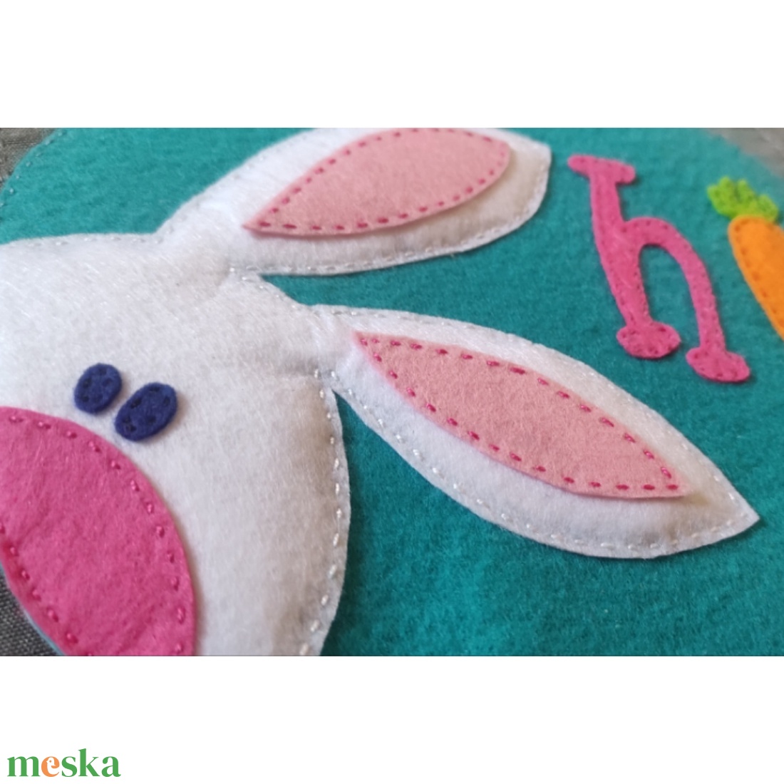 Húsvéti nyuszi ajtódísz - kék - otthon & életmód - dekoráció - ajtó- és ablak dekoráció - ajtótábla - Meska.hu