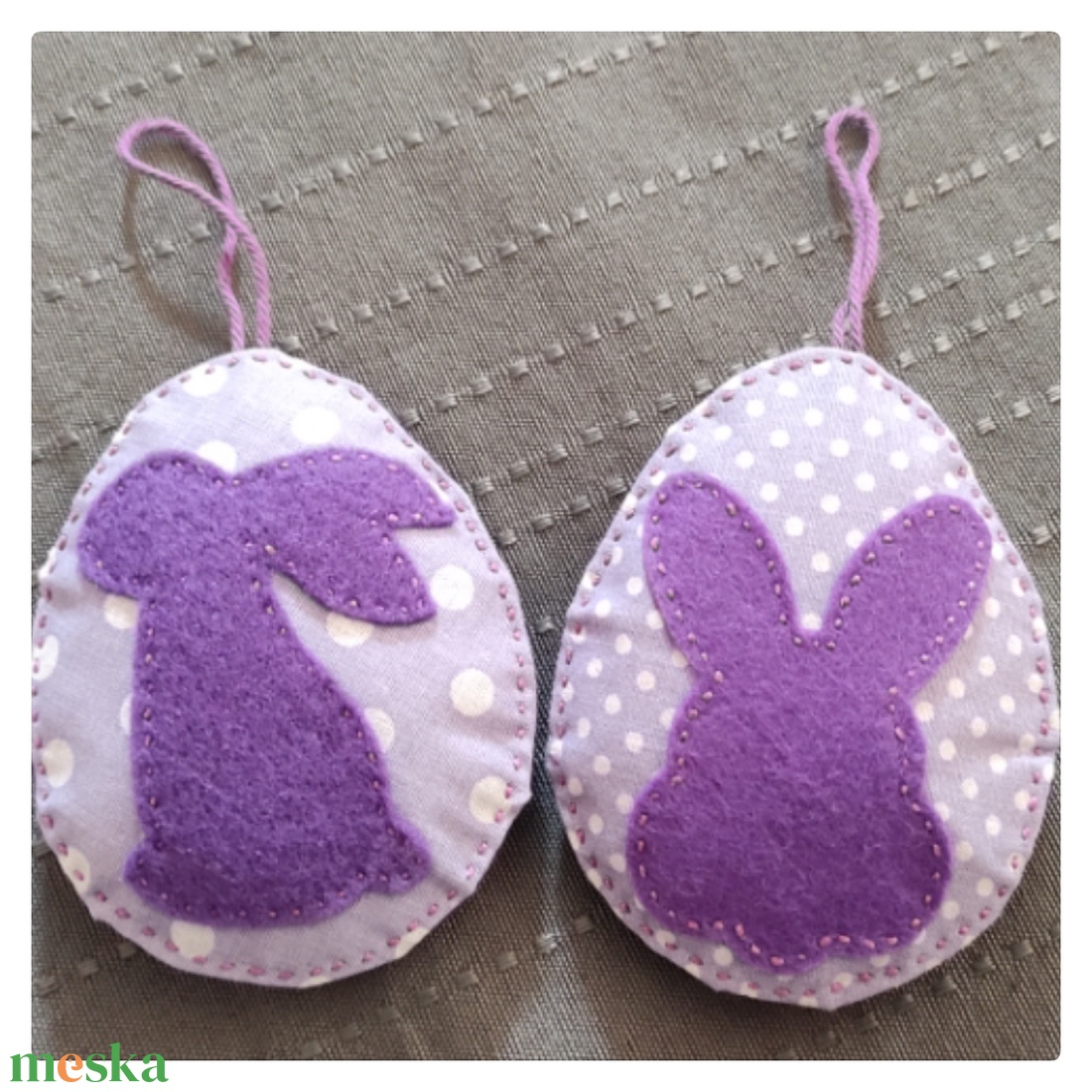 Húsvéti nyuszi tojásfadísz - pöttyös  - otthon & életmód - dekoráció - fali és függő dekoráció - függődísz - Meska.hu