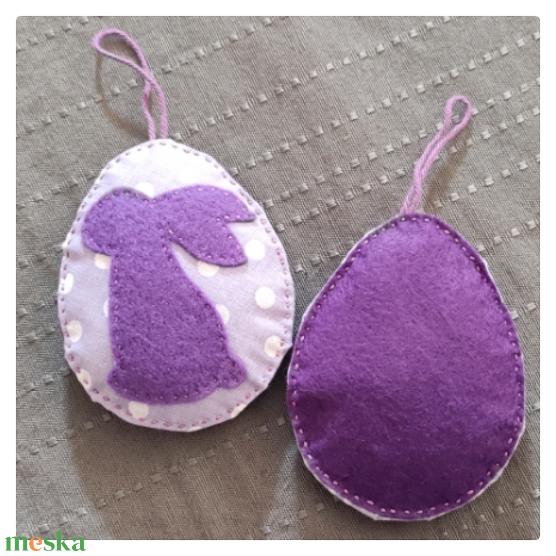 Húsvéti nyuszi tojásfadísz - pöttyös  - otthon & életmód - dekoráció - fali és függő dekoráció - függődísz - Meska.hu