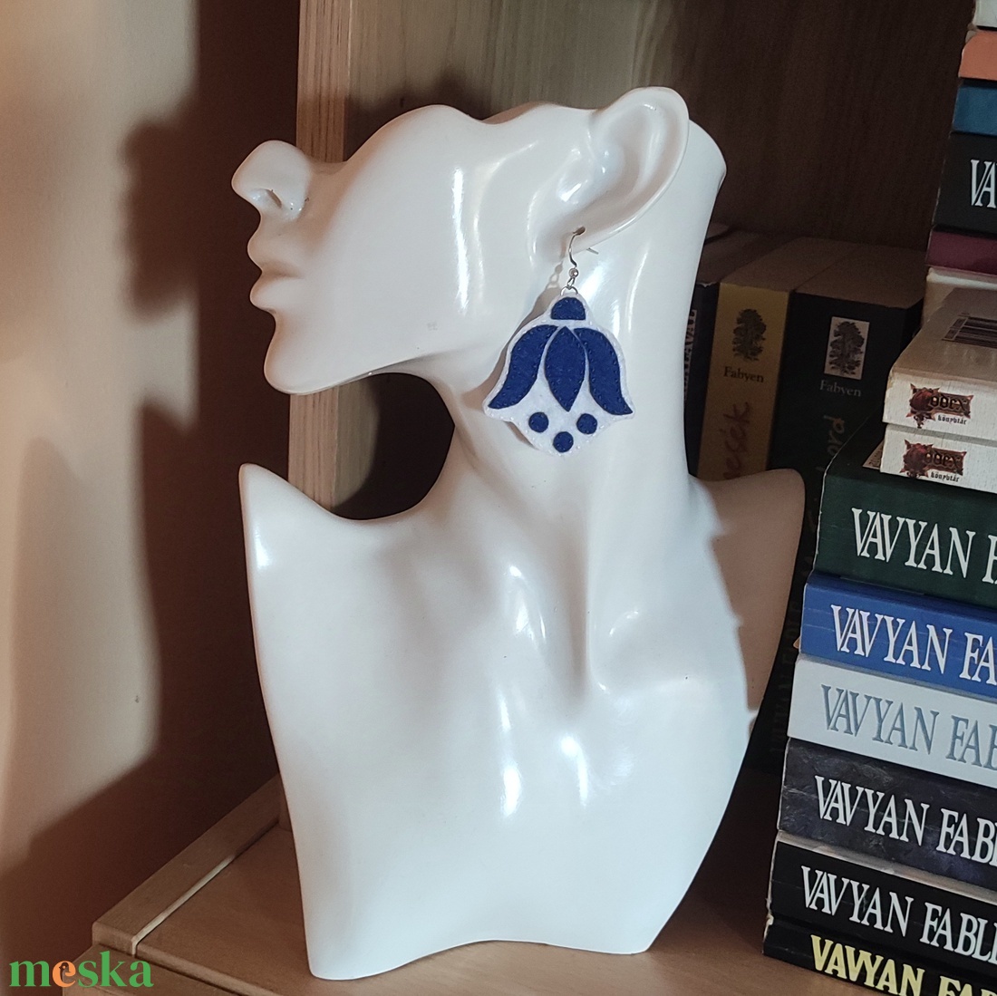 Kalocsai mintás fülbevaló  - ékszer - fülbevaló - lógó fülbevaló - Meska.hu