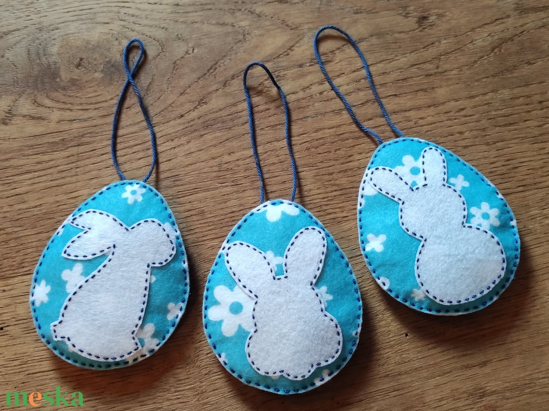 Húsvéti nyuszi tojásfadísz - virágos, nyuszis -  - Meska.hu