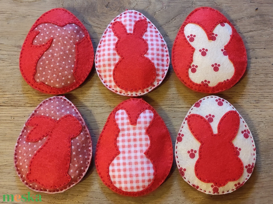 Húsvéti nyuszi tojásfadísz - mintás nyuszik - otthon & életmód - dekoráció - fali és függő dekoráció - függődísz - Meska.hu