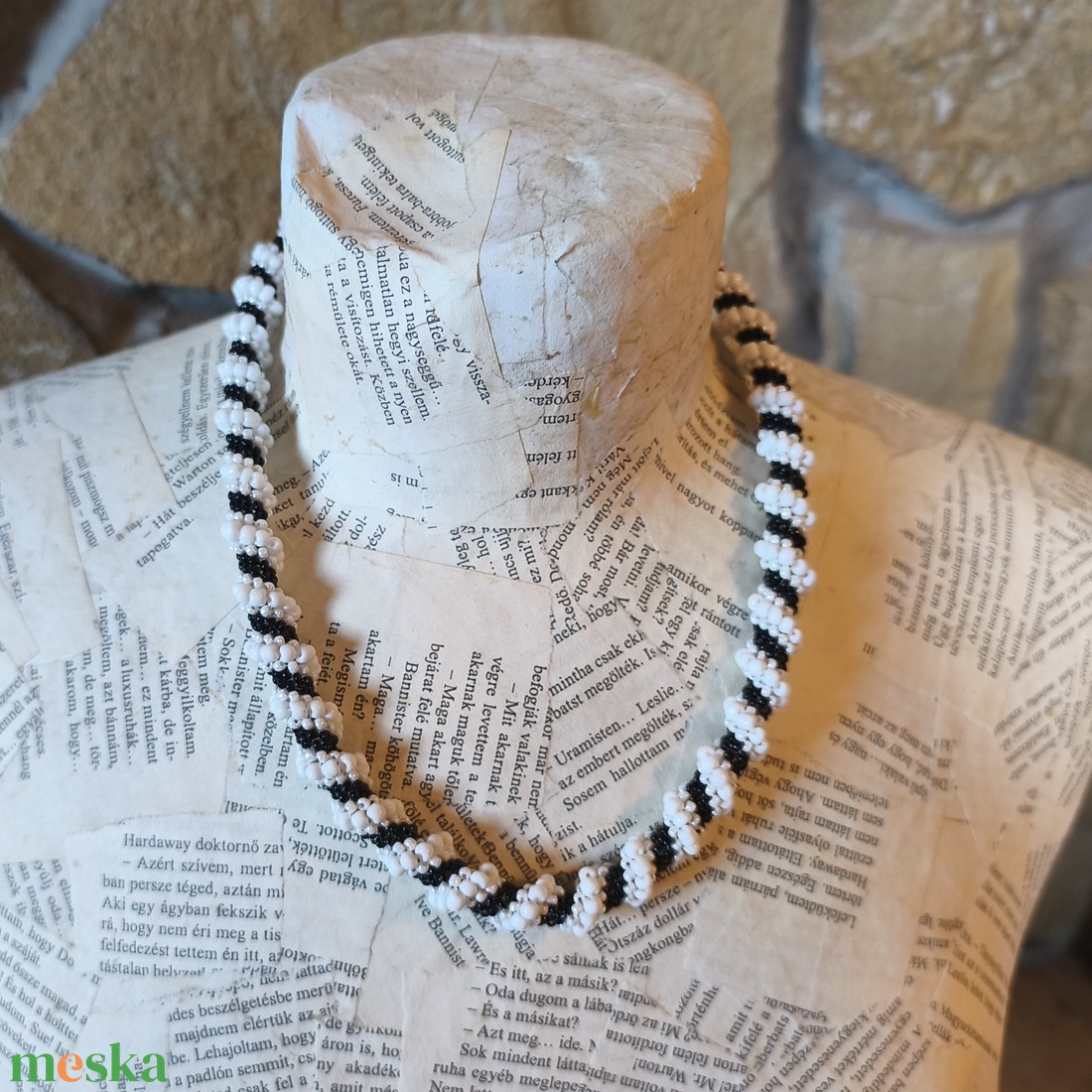 Spirál gyöngy nyaklánc  - ékszer - nyaklánc - gyöngyös nyaklánc - Meska.hu