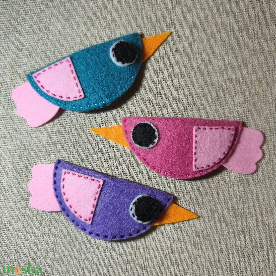 Csitt-csatt hajcsat - madarak (3 db) (1) - ruha & divat - hajdísz & hajcsat - hajdísz - Meska.hu