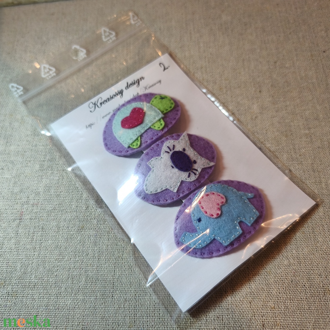 Csitt-csatt hajcsat - állatok (3 db) (2) - ruha & divat - hajdísz & hajcsat - hajdísz - Meska.hu