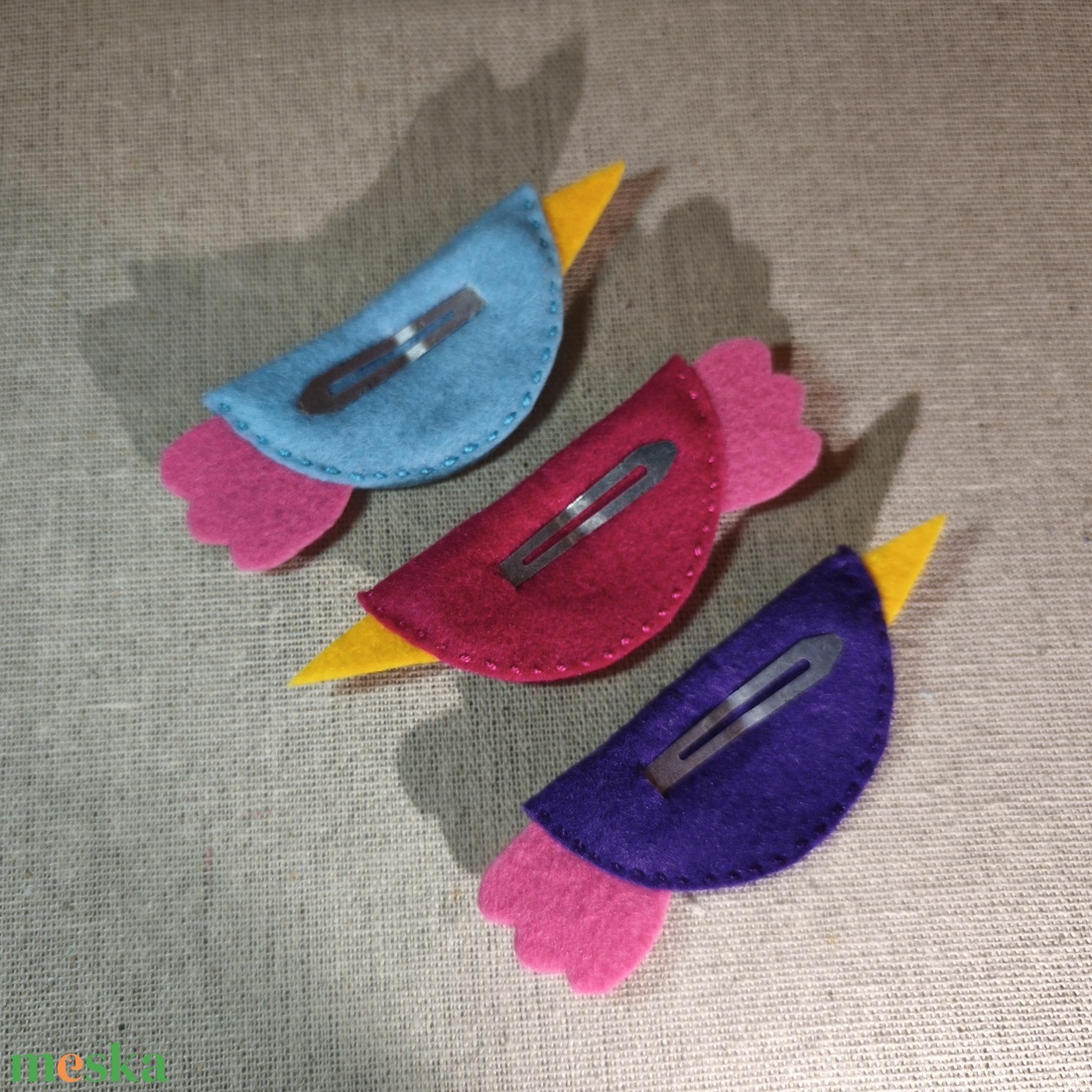 Csitt-csatt hajcsat - madarak (3 db) (3) - ruha & divat - hajdísz & hajcsat - hajdísz - Meska.hu