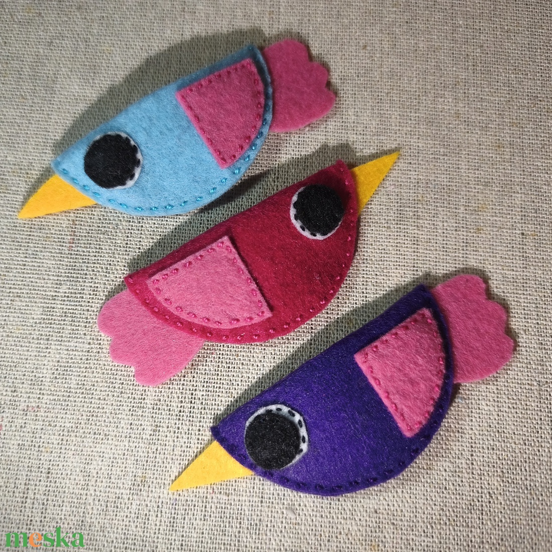 Csitt-csatt hajcsat - madarak (3 db) (3) - ruha & divat - hajdísz & hajcsat - hajdísz - Meska.hu