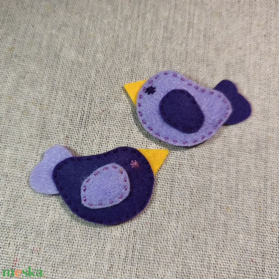 Csitt-csatt hajcsat - mini madarak (2 db) (4) - ruha & divat - hajdísz & hajcsat - hajdísz - Meska.hu