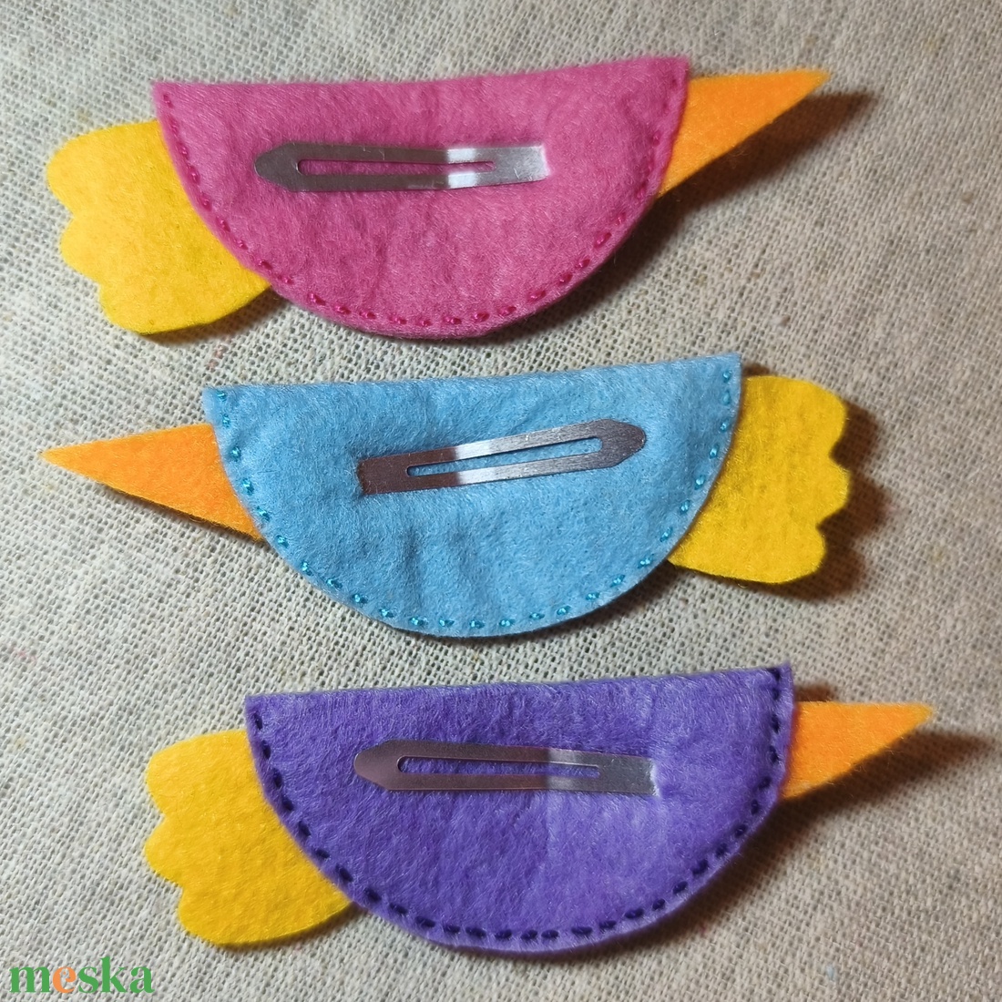 Csitt-csatt hajcsat - madarak (3 db) (5) - ruha & divat - hajdísz & hajcsat - hajdísz - Meska.hu