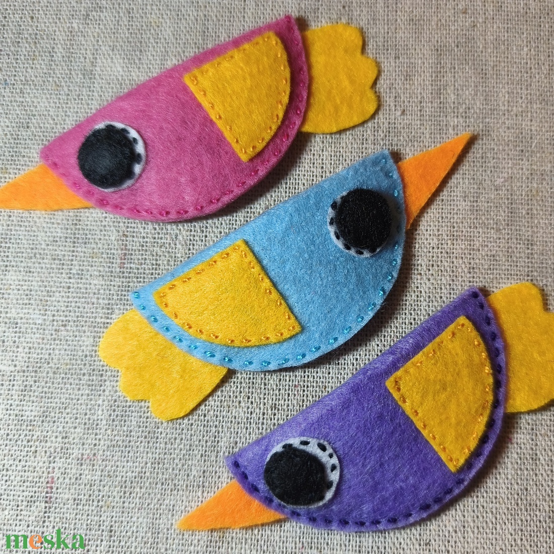 Csitt-csatt hajcsat - madarak (3 db) (5) - ruha & divat - hajdísz & hajcsat - hajdísz - Meska.hu