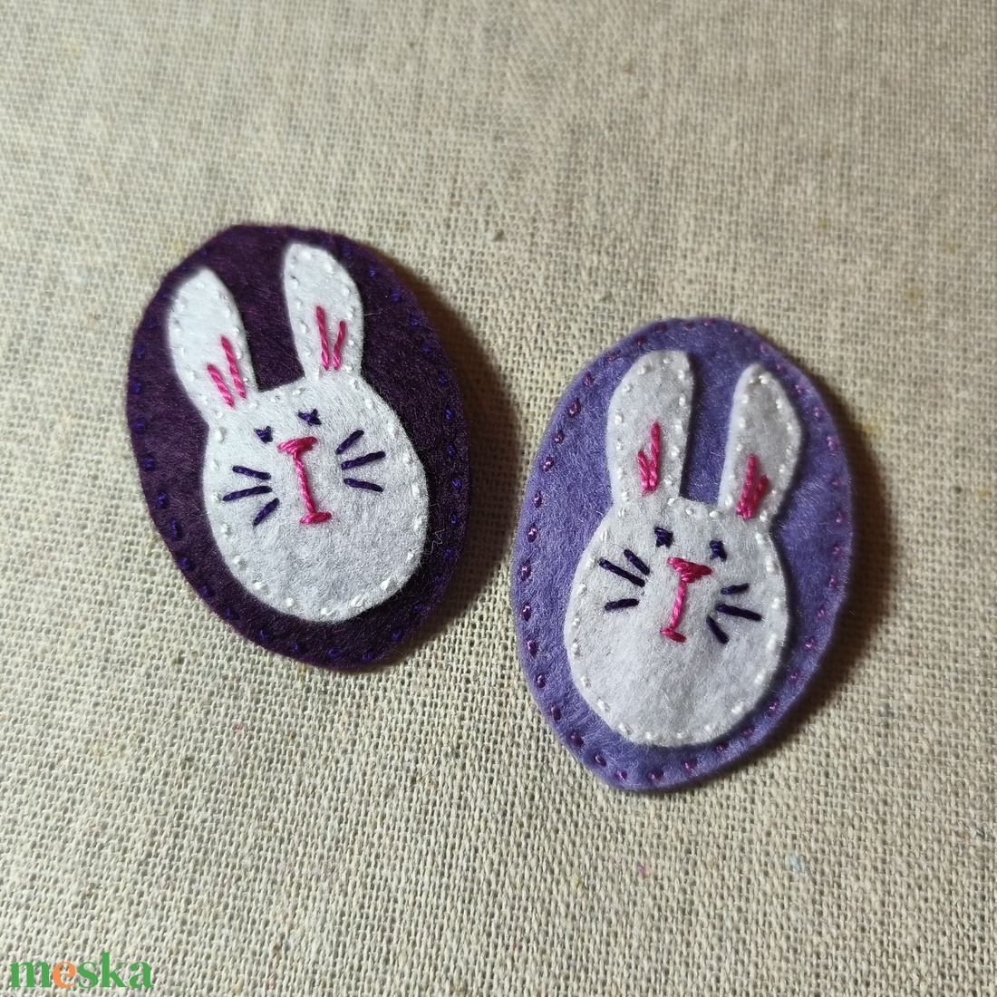 Csitt-csatt hajcsat - nyuszik (2 db) (6) - ruha & divat - hajdísz & hajcsat - hajdísz - Meska.hu