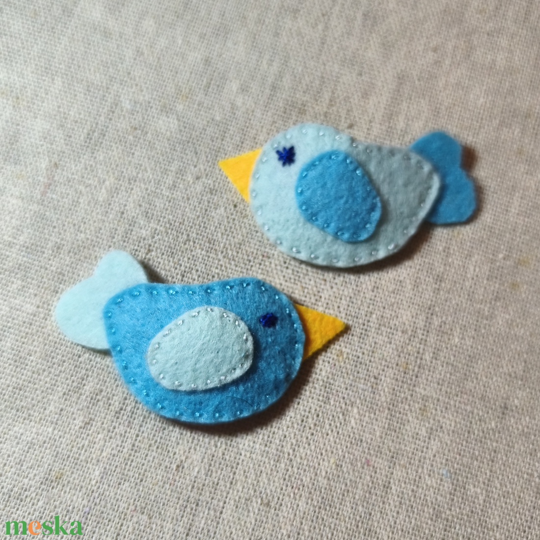 Csitt-csatt hajcsat - mini madarak (2 db) (9) - ruha & divat - hajdísz & hajcsat - hajdísz - Meska.hu