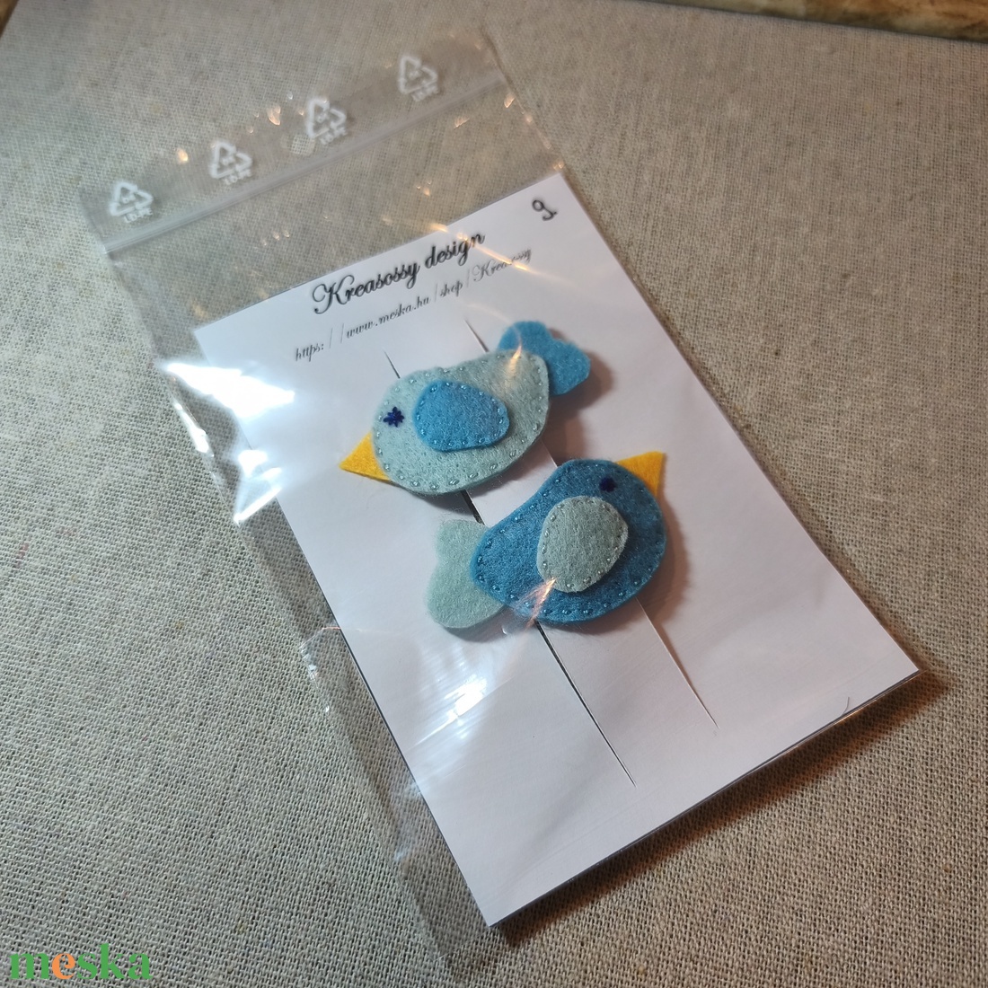 Csitt-csatt hajcsat - mini madarak (2 db) (9) - ruha & divat - hajdísz & hajcsat - hajdísz - Meska.hu