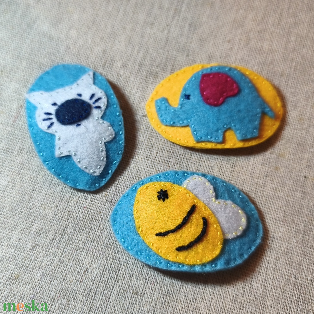 Csitt-csatt hajcsat - állatok (3 db) (11) - ruha & divat - hajdísz & hajcsat - hajdísz - Meska.hu