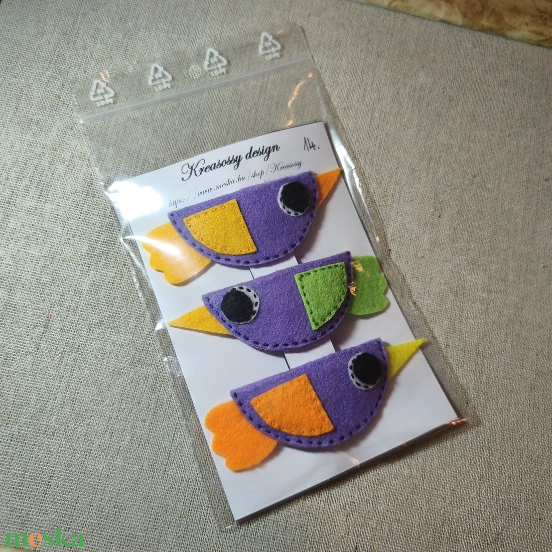 Csitt-csatt hajcsat - madarak (3 db) (5) - ruha & divat - hajdísz & hajcsat - hajdísz - Meska.hu