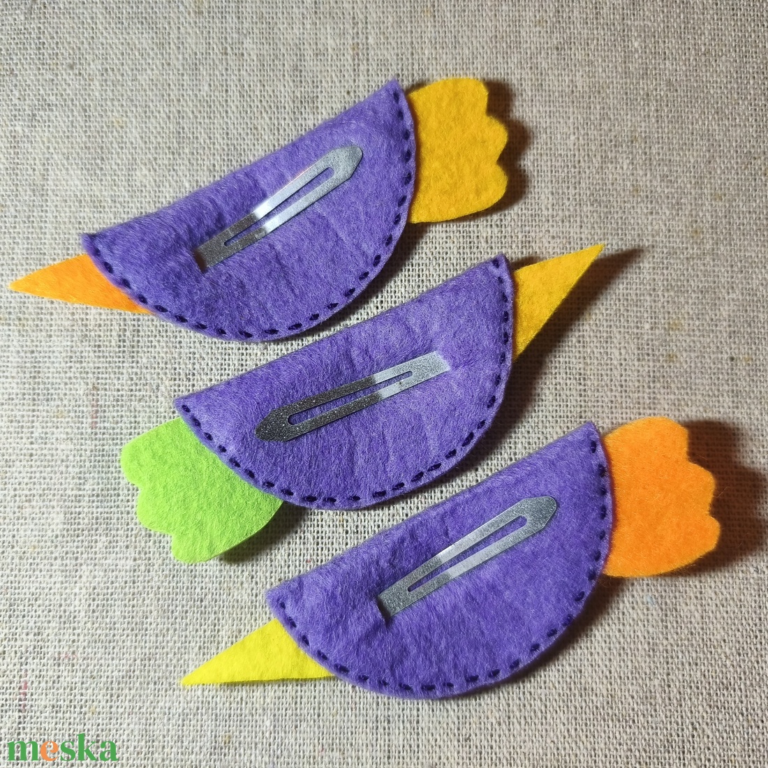 Csitt-csatt hajcsat - madarak (3 db) (5) - ruha & divat - hajdísz & hajcsat - hajdísz - Meska.hu