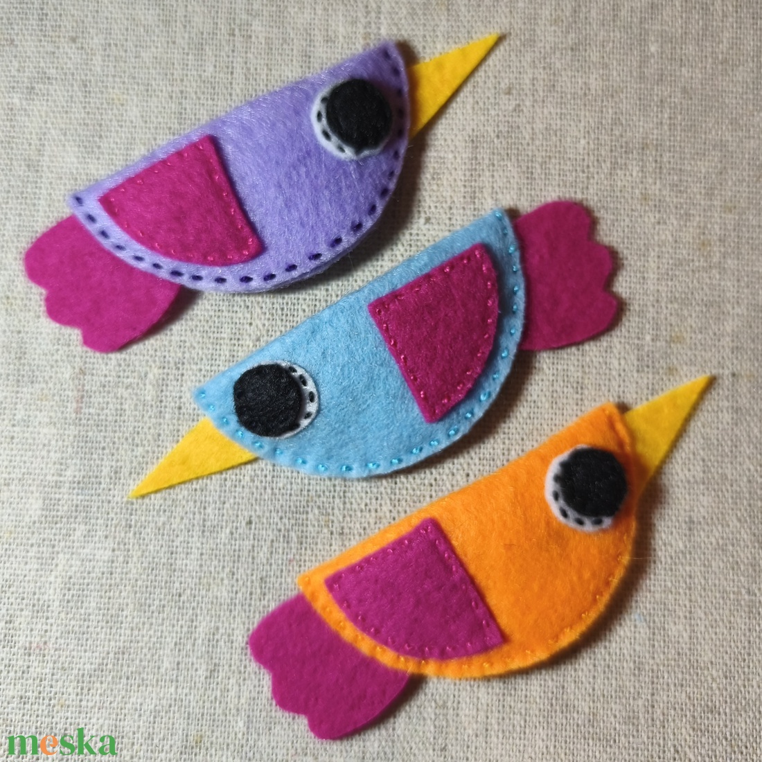 Csitt-csatt hajcsat - madarak (3 db) (15) - ruha & divat - hajdísz & hajcsat - hajdísz - Meska.hu