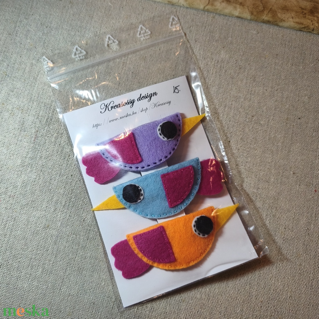 Csitt-csatt hajcsat - madarak (3 db) (15) - ruha & divat - hajdísz & hajcsat - hajdísz - Meska.hu