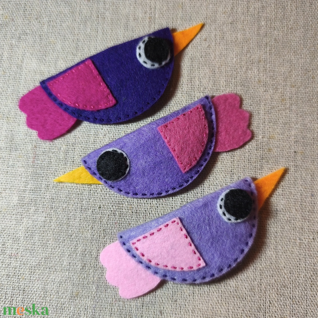 Csitt-csatt hajcsat - madarak (3 db) (16) - ruha & divat - hajdísz & hajcsat - hajdísz - Meska.hu